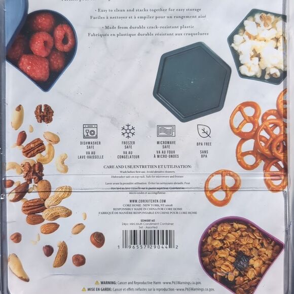 NWT 24 PC's Mix Of Hexagonal Container Set with Lids - Picture 5 of 7